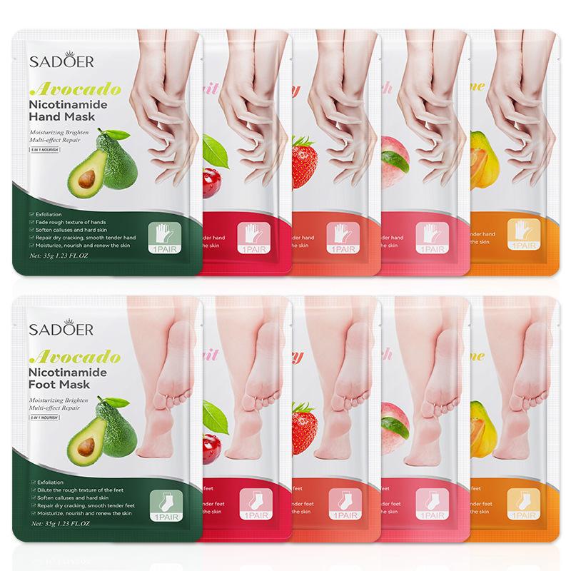 Foot Spa - 1 Paar SADOER Früchte-Fußmaske, feuchtigkeitsspendende Fuß-Peeling-Maske,