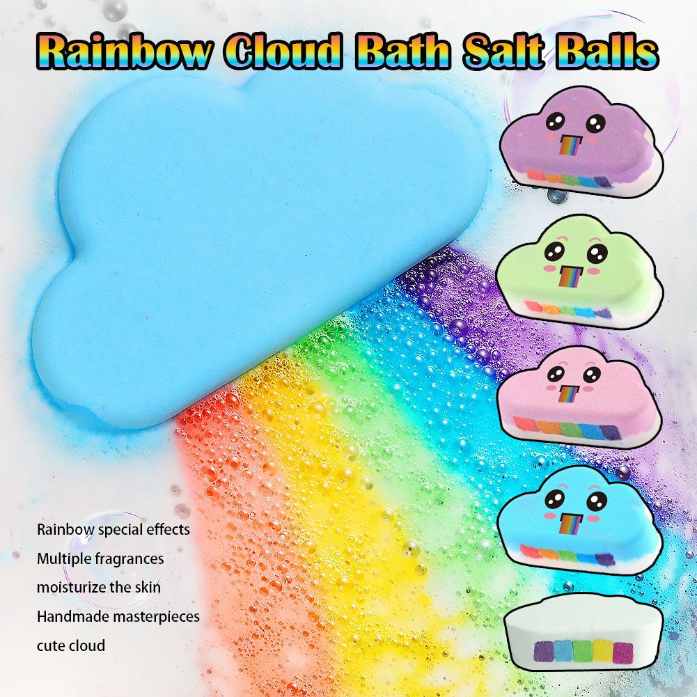 Bath Salts - Regenbogen-Wolken-Badekugel für Kinder Bunte Duftende Badekugeln